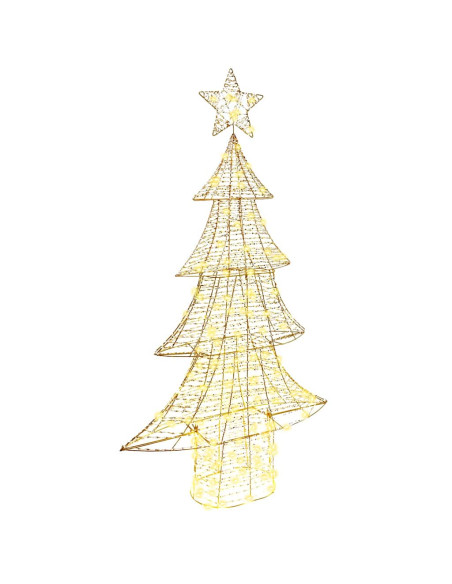 Albero di Natale con 160 LED Bianco caldo 150 cm PET