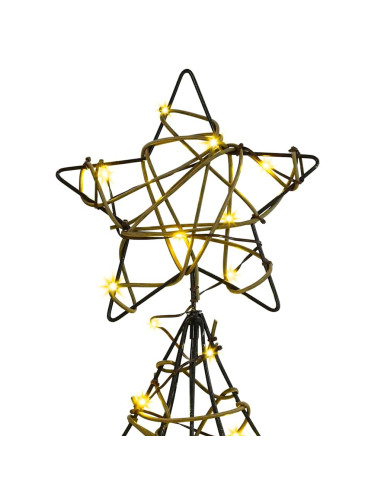 Albero di Natale con 120 LED Bianco caldo 120 cm Rattan