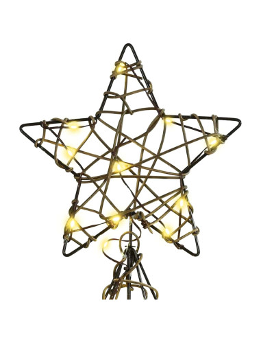 Albero di Natale con 160 LED Bianco caldo 150 cm Rattan