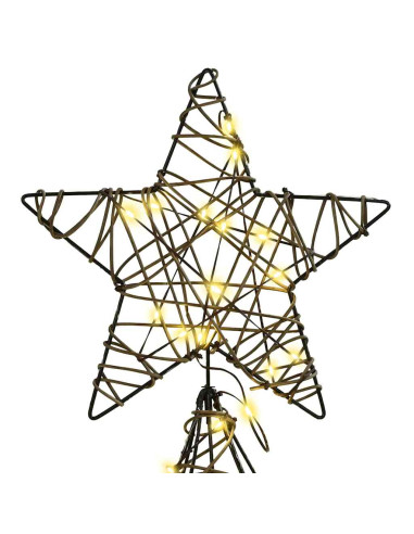 Albero di Natale con 240 LED Bianco caldo 180 cm Rattan