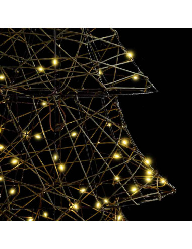 Albero di Natale con 240 LED Bianco caldo 180 cm Rattan