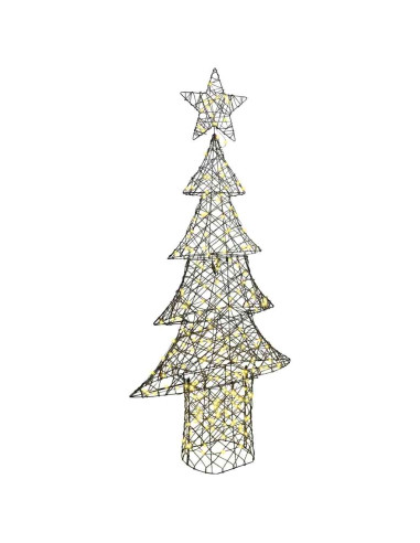 Albero di Natale con 240 LED Bianco caldo 180 cm Rattan