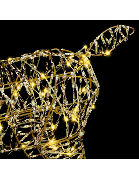 Famiglia di Renne 3 pcs Bianco caldo 128 cm PET