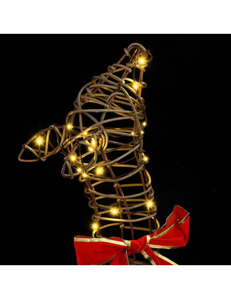 Famiglia di Renne 3 pcs Bianco caldo 128 cm Rattan