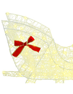 Slitta trainata da renna Bianco caldo 120 cm 55 cm Acrilico 2