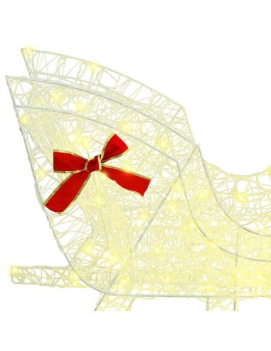 Slitta trainata da renna Bianco caldo 120 cm 55 cm Acrilico