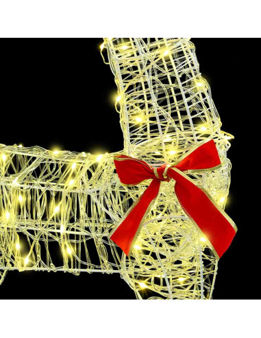 Slitta trainata da renna Bianco caldo 120 cm 55 cm Acrilico