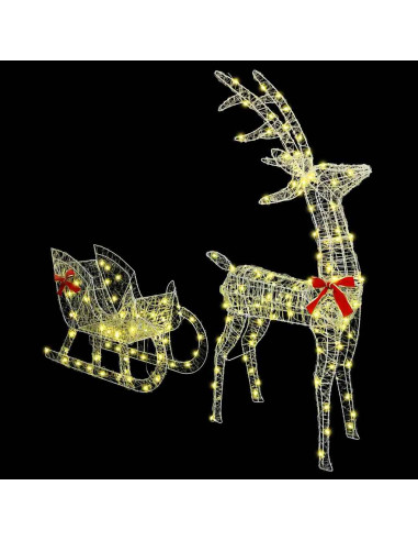 Slitta trainata da renna Bianco caldo 120 cm 55 cm Acrilico