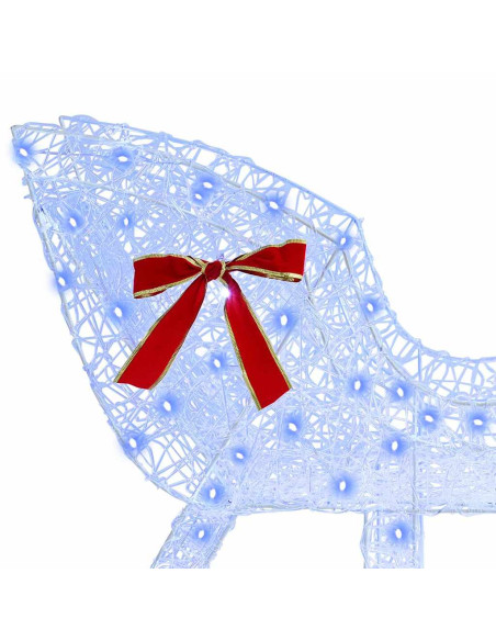 Slitta trainata da renna Blu 120 cm 55 cm Acrilico