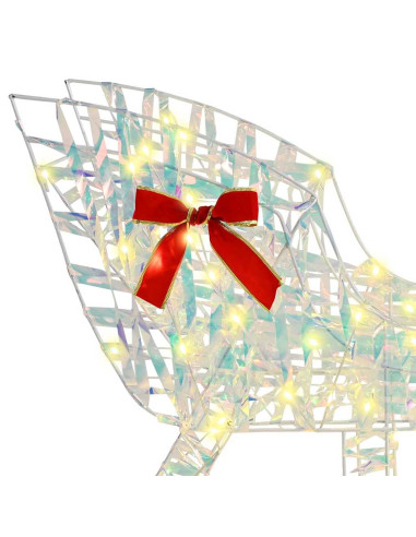 Slitta trainata da renna Bianco caldo 120 cm 55 cm PET