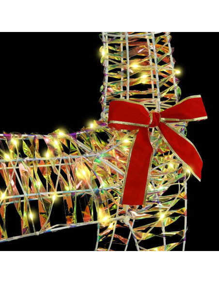 Slitta trainata da renna Bianco caldo 120 cm 55 cm PET