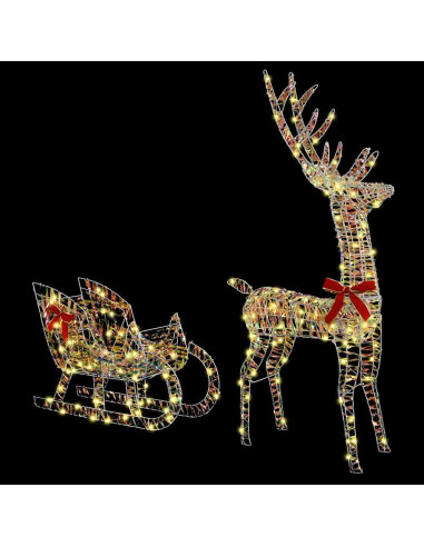 Slitta trainata da renna Bianco caldo 120 cm 55 cm PET