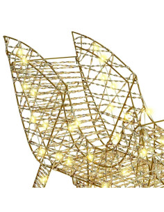 Slitta trainata da renna Bianco caldo 120 cm 55 cm PET 2