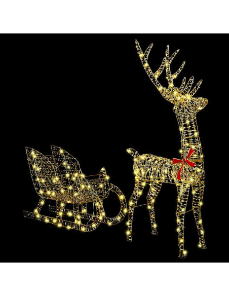 Slitta trainata da renna Bianco caldo 120 cm 55 cm PET