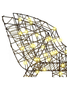 Slitta trainata da renna Bianco caldo 120 cm 55 cm Rattan 2