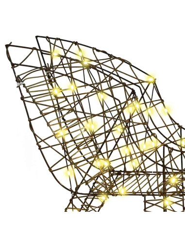 Slitta trainata da renna Bianco caldo 120 cm 55 cm Rattan