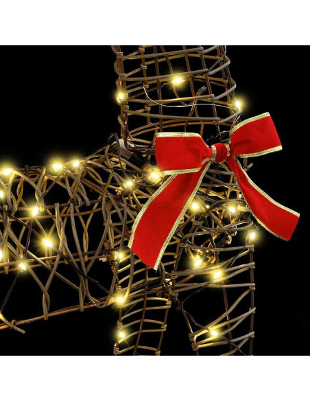 Slitta trainata da renna Bianco caldo 120 cm 55 cm Rattan