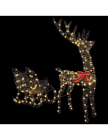 Slitta trainata da renna Bianco caldo 120 cm 55 cm Rattan