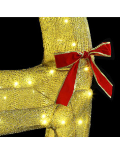 Slitta trainata da renna Bianco caldo 120 cm 55 cm Tessuto 2