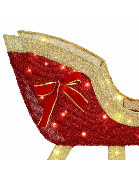 Slitta trainata da renna Bianco caldo 120 cm 55 cm Tessuto