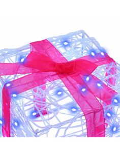 Scatola Regalo con 60 LED 3 pcs Blu 20 x 20 x 20 cm Acrilico 2