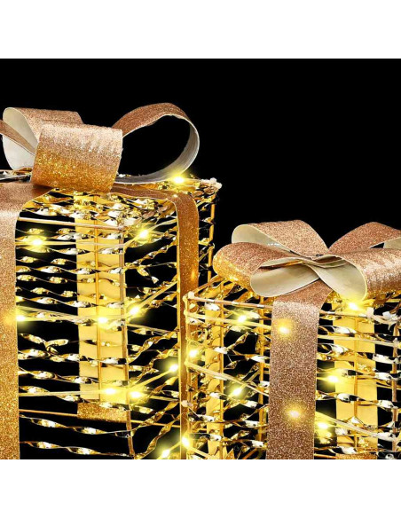 Scatola Regalo 3 pcs Bianco caldo 20 x 20 x 20 cm PET