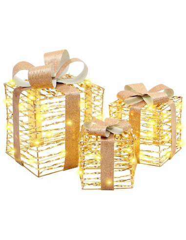 Scatola Regalo 3 pcs Bianco caldo 20 x 20 x 20 cm PET