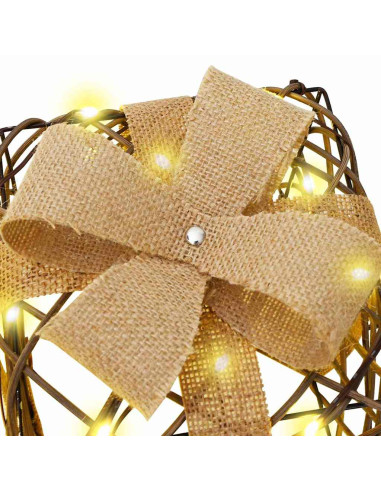 Scatola Regalo 3 pcs Bianco caldo 20 x 20 x 20 cm Rattan