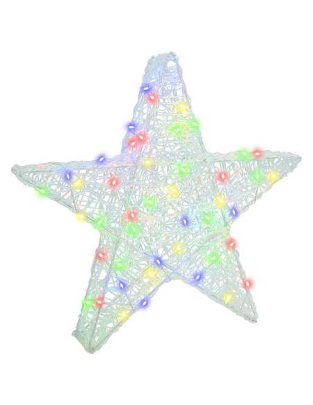 Stella 3D con 50 LED Multicolore 55 x 53.5 x 10 cm Acrilico