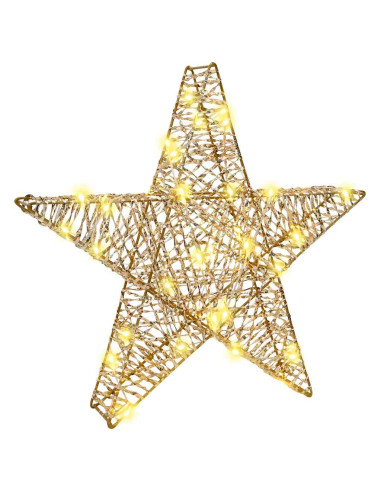 Stella 3D con 50 LED Bianco caldo 55 x 52.5 x 9 cm PET