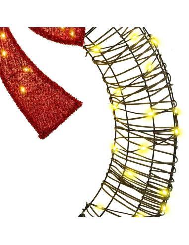 Ghirlanda con 80 LED Bianco caldo 90 cm Rattan