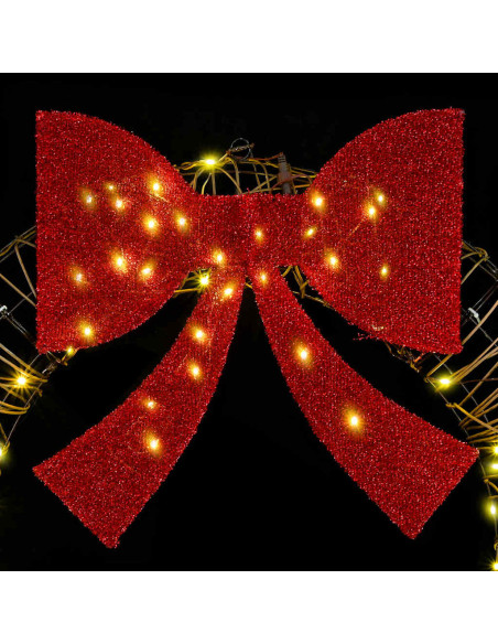 Ghirlanda con 80 LED Bianco caldo 90 cm Rattan