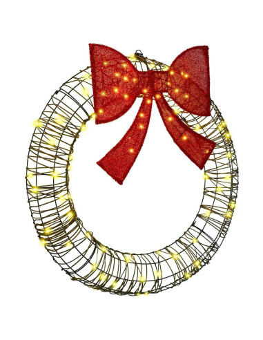 Ghirlanda con 80 LED Bianco caldo 90 cm Rattan