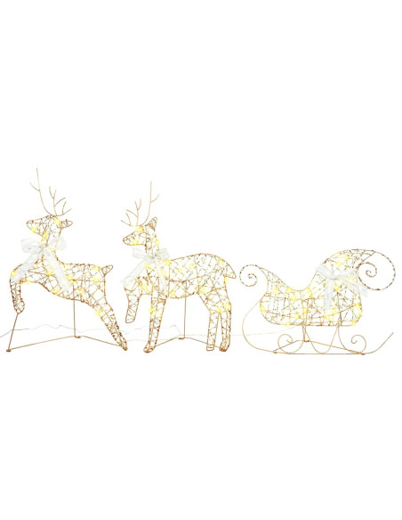 Renne LED con 60 LED 3 pcs Bianco caldo PET