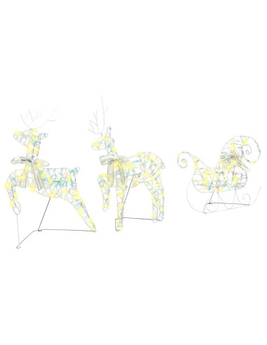 Renne LED con 60 LED 3 pcs Bianco caldo PET