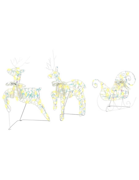 Renne LED con 60 LED 3 pcs Bianco caldo PET