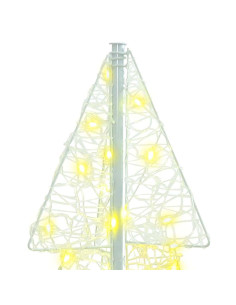 Albero di Natale con 100 LED Bianco caldo 120 cm Acrilico 2