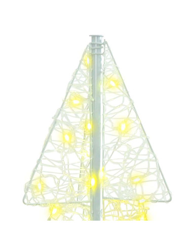 Albero di Natale con 100 LED Bianco caldo 120 cm Acrilico