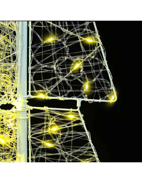 Albero di Natale con 100 LED Bianco caldo 120 cm Acrilico