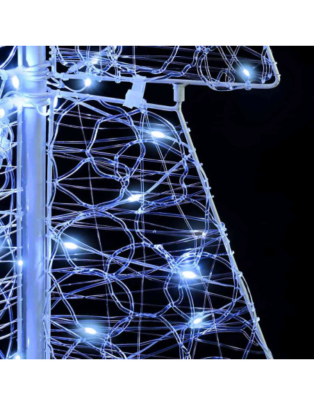 Albero di Natale con 100 LED Bianco Freddo 120 cm Acrilico