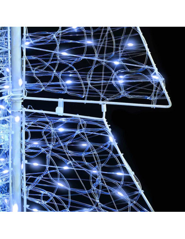 Albero di Natale con 160 LED Bianco Freddo 150 cm Acrilico
