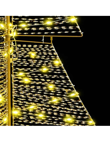Albero di Natale con 240 LED Bianco caldo 180 cm PET
