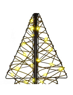 Albero di Natale con 100 LED Bianco caldo 120 cm Rattan 2