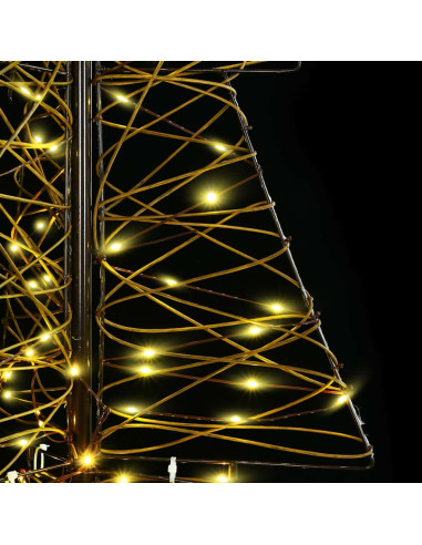 Albero di Natale con 100 LED Bianco caldo 120 cm Rattan