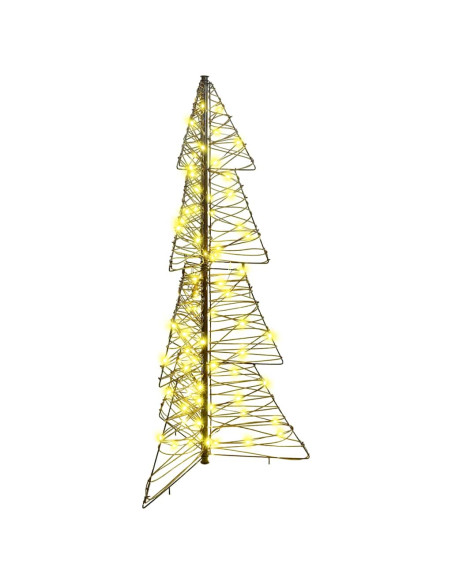 Albero di Natale con 100 LED Bianco caldo 120 cm Rattan