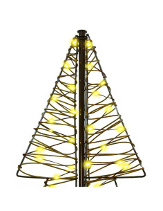 Albero di Natale con 240 LED Bianco caldo 180 cm Rattan 2