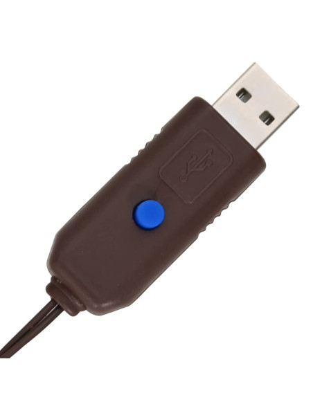 Albero di Natale con 240 LED Bianco caldo 180 cm Rattan