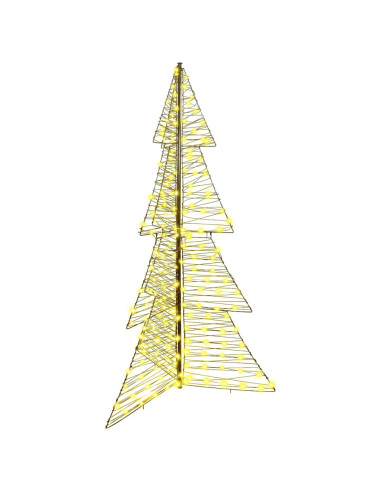 Albero di Natale con 240 LED Bianco caldo 180 cm Rattan