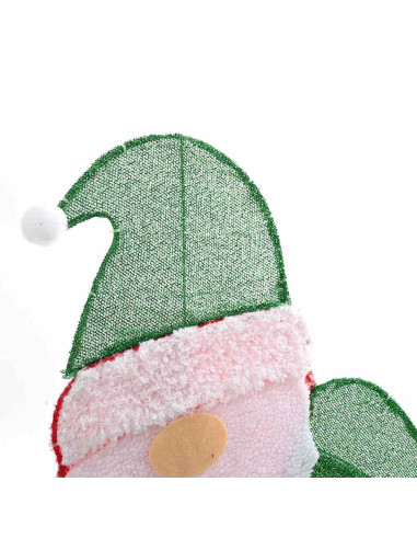 Babbo Natale Illuminato Bianco caldo 62 x 70 cm Tessuto di Lamè