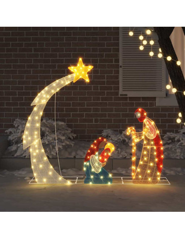 Scena del Presepe Bianco caldo 149 x 32 x 127,5 cm Poliestere